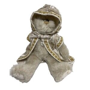 Ty Attic Treasures Gwyndolyn Bear with Hooded Gold Trimmed Coat 8 inch 1993